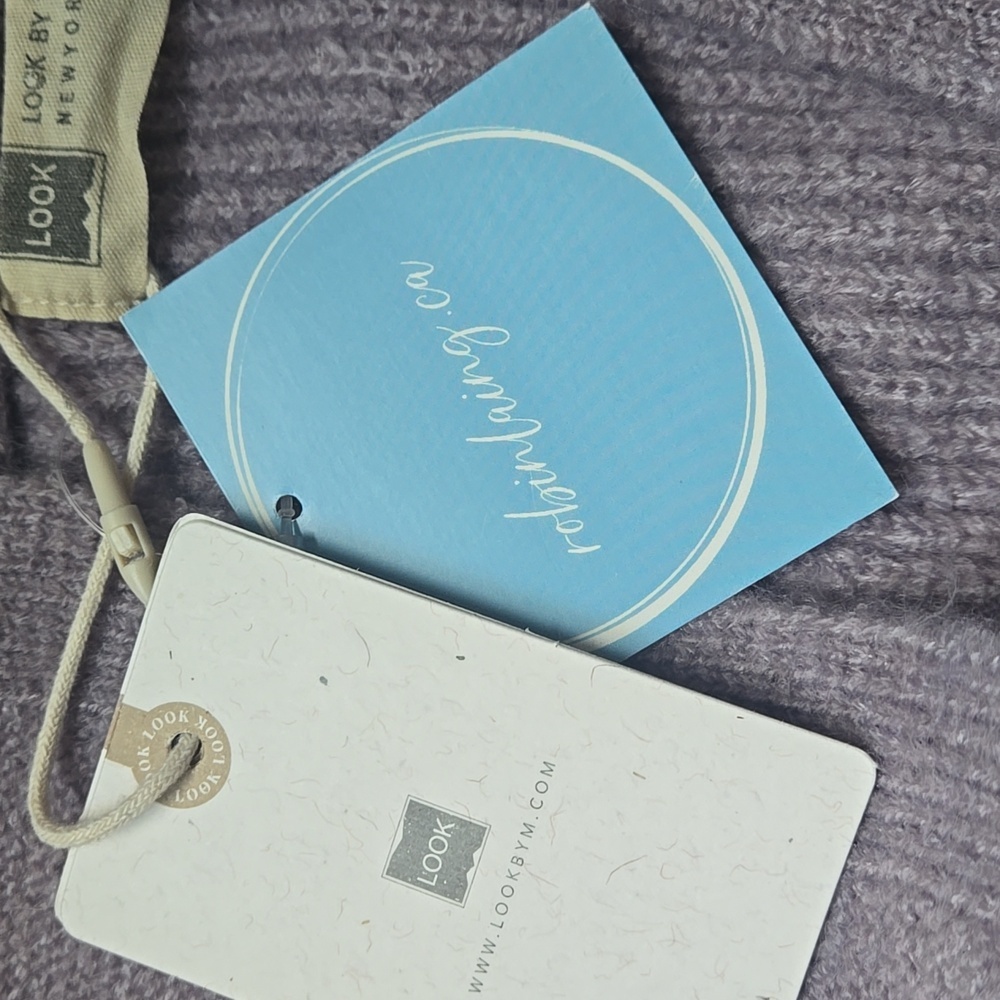 NWT Lavender Hooded Knit Cape One Size - Picture 4 of 8